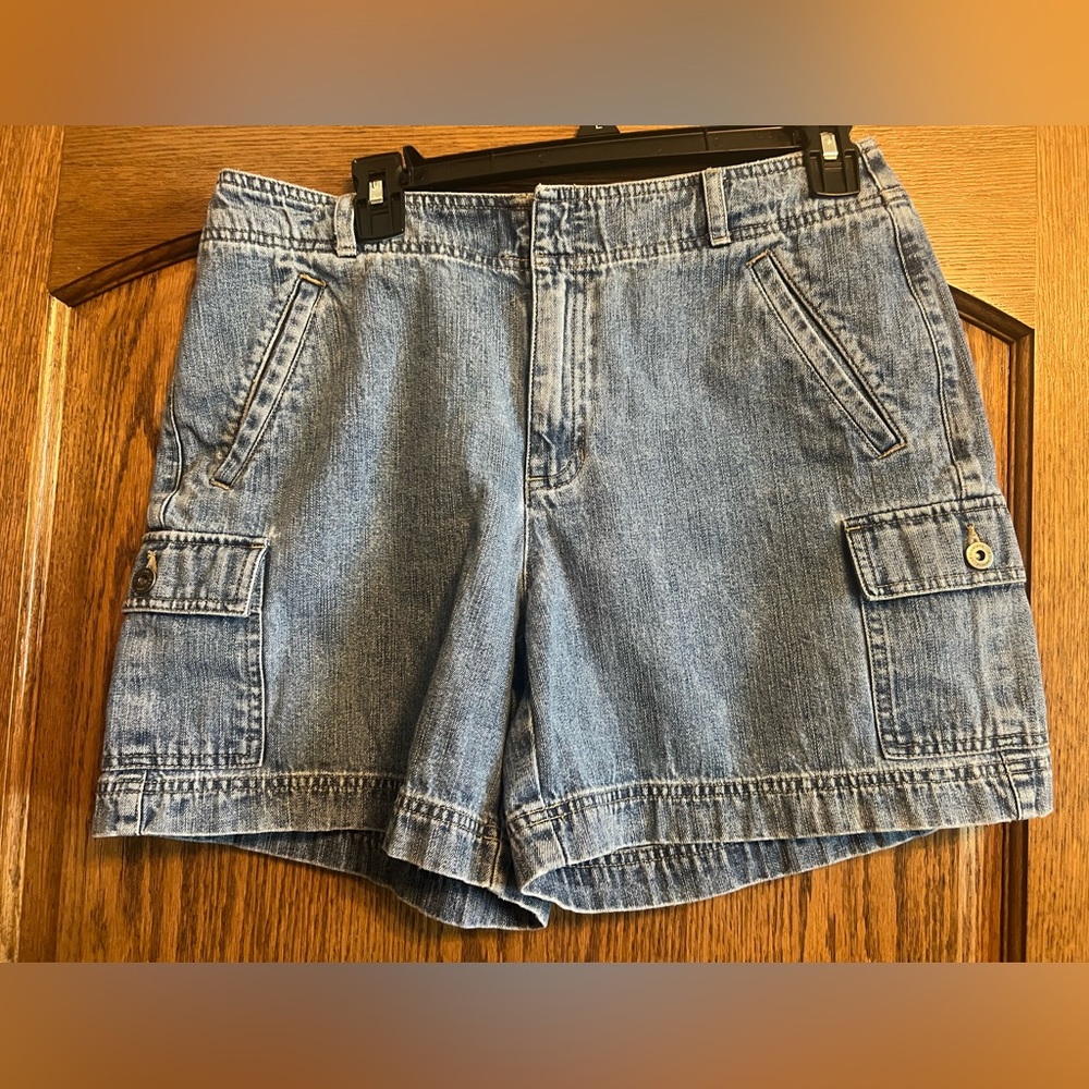 Liz Claiborne Blue Cargo Shorts Relaxed Fit